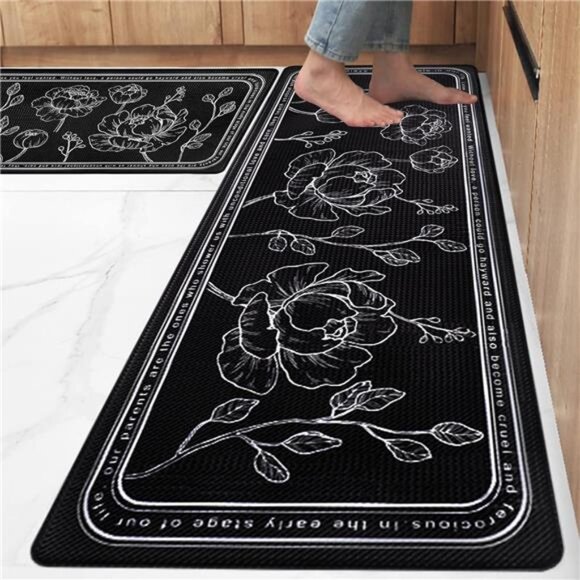Kitchen Floor Mat Set of 2, Cushioned Anti Fatigue Kitchen Mat - Picture 1 of 7